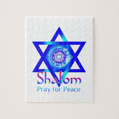SHALOM Star of David_Pray for Peace of Israel Jigsaw Puzzle