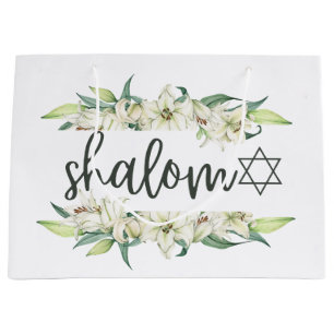 Shalom (with Lilies and Star of David) Large Gift Bag