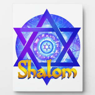 SHALOM with Star of David Medallion Plaque