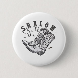 Shalom Y'all Cowboy Jewish Hanukkah West  Button