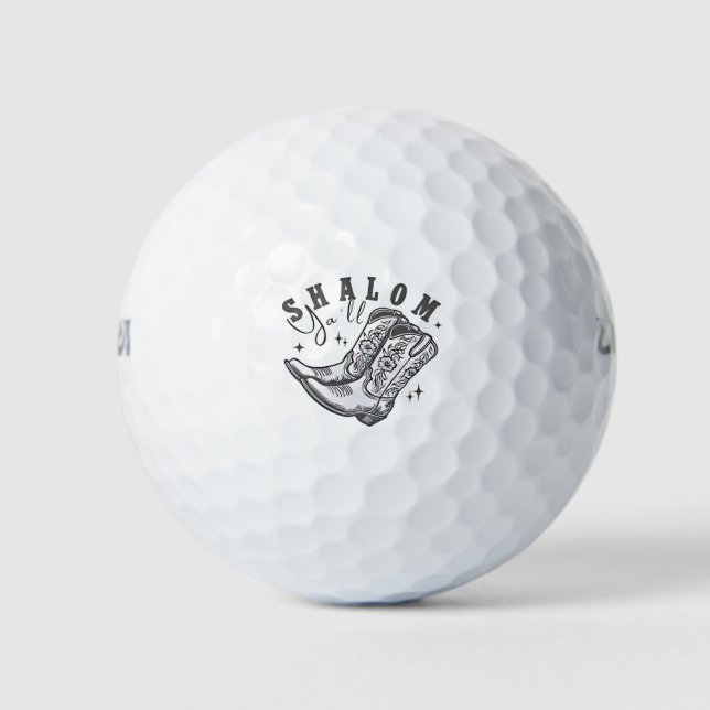 Shalom Y'all Cowboy Jewish Hanukkah West  Golf Balls (Front)