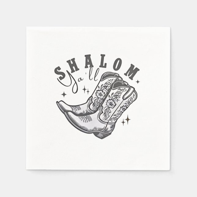 Shalom Y'all Cowboy Jewish Hanukkah West  Napkins (Front)