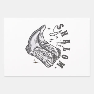 Shalom Y'all Cowboy Jewish Hanukkah West  Wrapping Paper Sheets