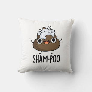 Sham-poo Funny Poop With Shampoo Bubbles Pun Throw Pillow