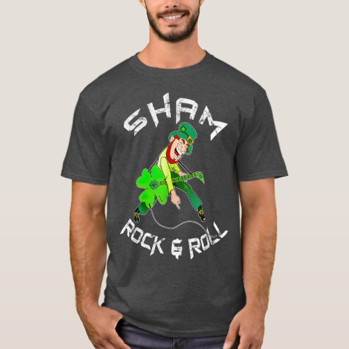 Sham Rock And Roll Shamrock Guitar Lover St Patric T_Shirt