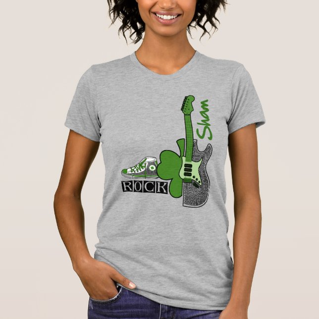 Sham Rock. Music Theme St. Patrick's Day  T-Shirt (Front)