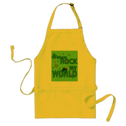 Sham Rock My World with Shamrocks Adult Apron