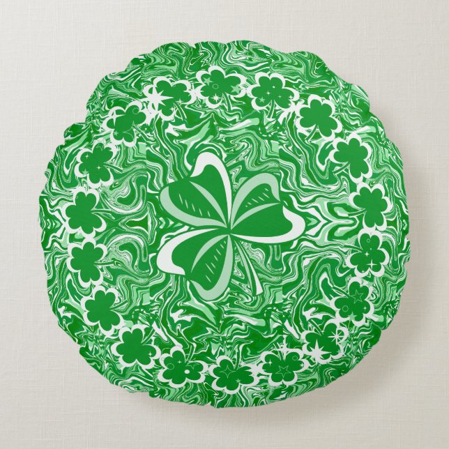 Sham-Rock! Round Pillow (Front)