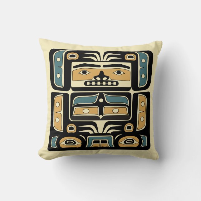 Shaman Bear Throw Pillow (Front)