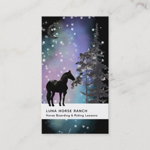 *~* Shaman Cosmic Stars Moon Horse Equine Rainbow Business Card