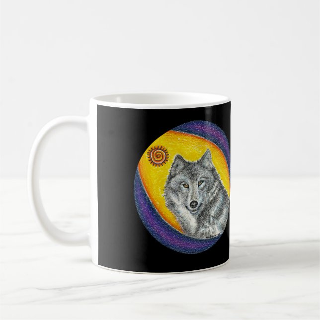 Shaman Healing Wolf Coffee Mug (Left)