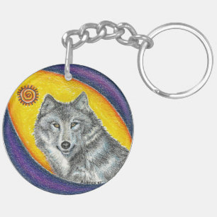 Shaman Healing Wolf Keychain
