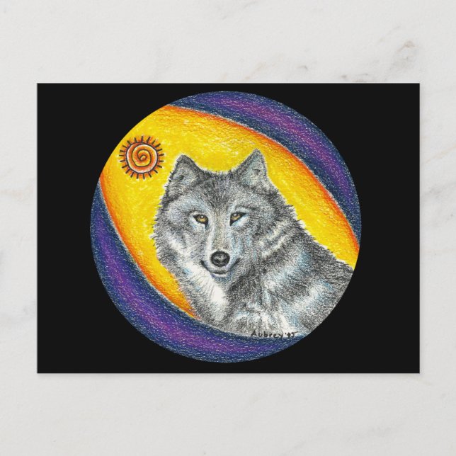 Shaman Healing Wolf Postcard (Front)