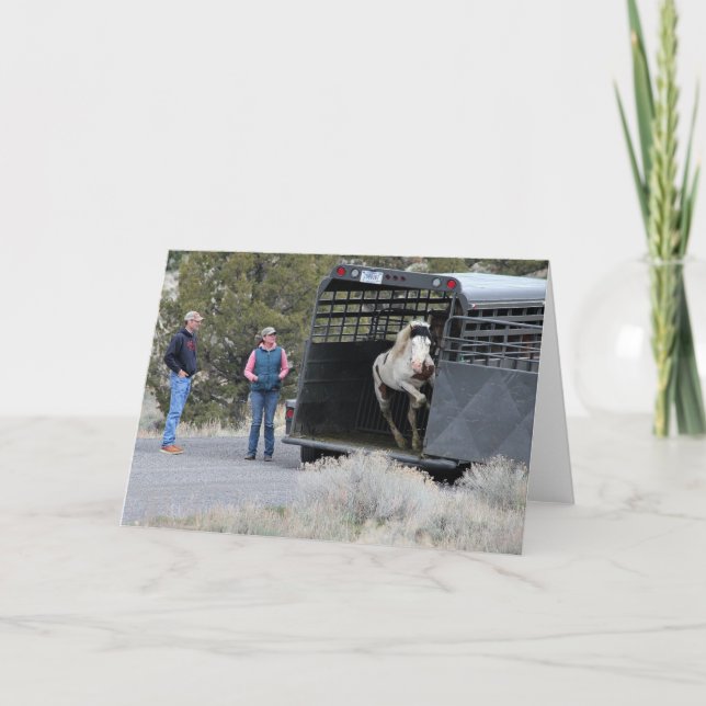 Shaman Jumping out of the Trailer Folded Note Card (Front)