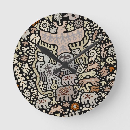 Shaman Peyote Ritual Round Clock