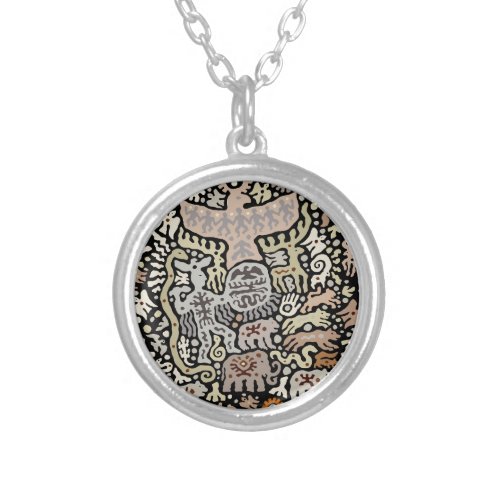 Shaman Peyote Ritual Silver Plated Necklace