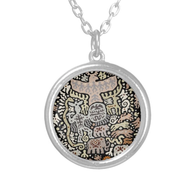 Shaman Peyote Ritual Silver Plated Necklace (Front)