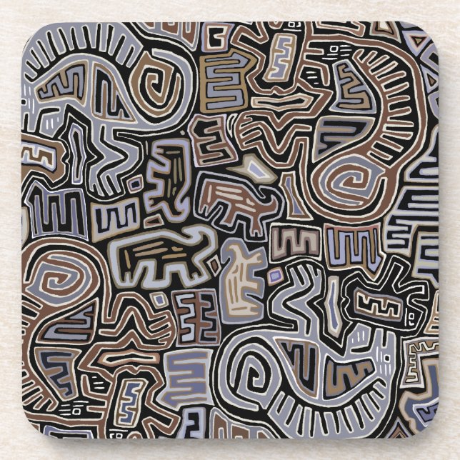 Shaman Peyote Serpent Ritual Spirits Beverage Coaster (Front)