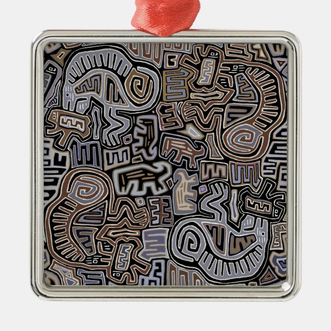 Shaman Peyote Serpent Ritual Spirits Metal Ornament (Front)