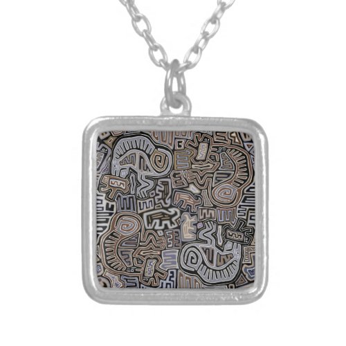 Shaman Peyote Serpent Ritual Spirits Silver Plated Necklace
