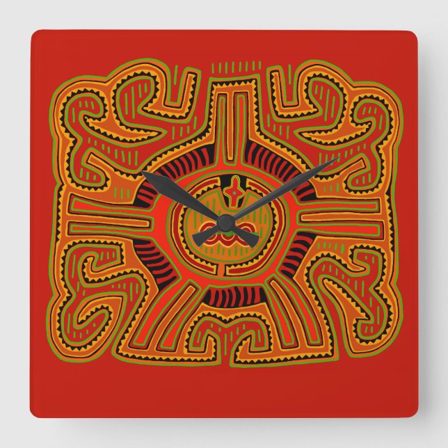 Shaman Peyote Vision Square Wall Clock (Front)