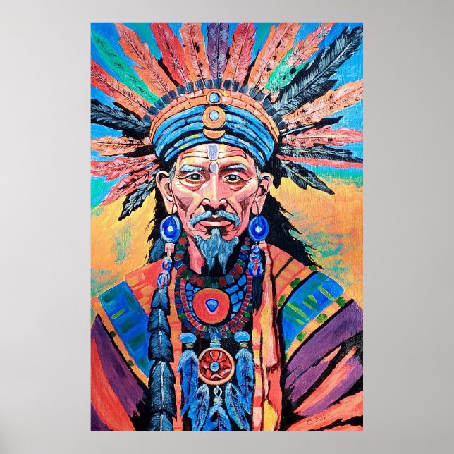 shaman, sorcerer, amulet, magic poster (Front)