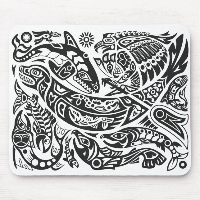 Shaman, Whale & Thunderbird Haida art Mouse Pad (Front)