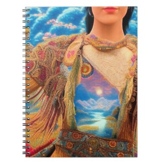 Shaman woman, skies, beautiful art.