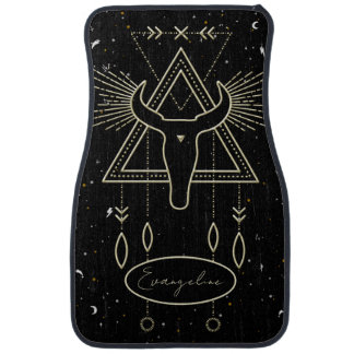Shamanic Buffalo With Sacred Geometry Personalized Car Floor Mat
