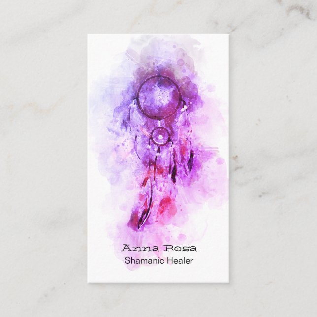 *~* Shamanic Sacred Dream Catcher Tribal Shaman Business Card (Front)