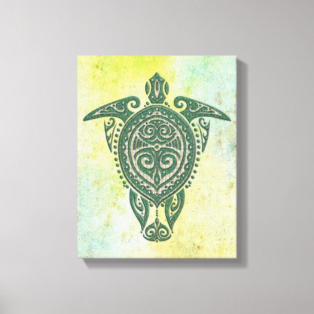 Shamanic Sea Turtle Symbol + your ideas Canvas Print (Front)