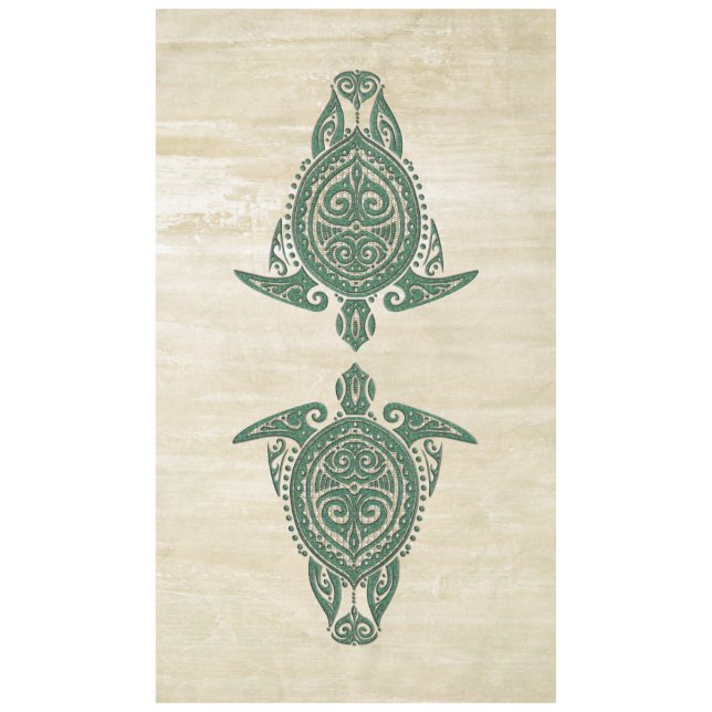 Shamanic Sea Turtle Symbol + your ideas Tablecloth (Front)