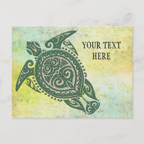 Shamanic Sea Turtle Symbol  your ideas  text Postcard