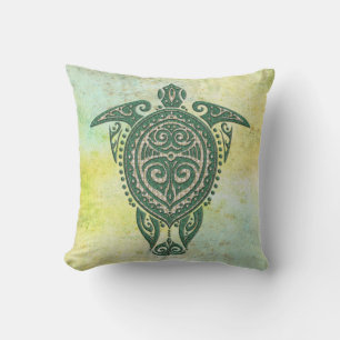 Shamanic Sea Turtle Symbol + your ideas Throw Pillow