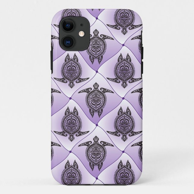 Shamanic Sea Turtles Pattern - violet Case-Mate iPhone Case (Back)