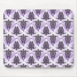 Shamanic Sea Turtles Pattern - violet Mouse Pad