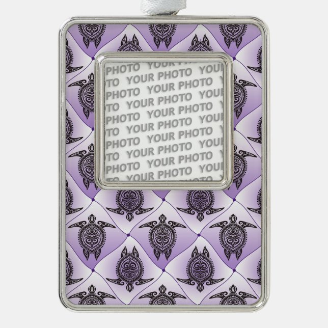 Shamanic Sea Turtles Pattern - violet Ornament (Front)