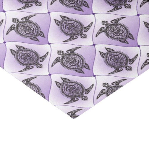 Shamanic Sea Turtles Pattern _ violet Tissue Paper