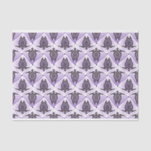 Shamanic Sea Turtles Pattern - violet Tissue Paper