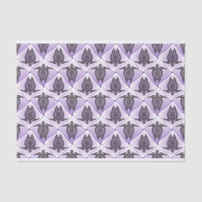 Shamanic Sea Turtles Pattern - violet Tissue Paper (Front)