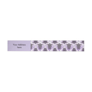 Shamanic Sea Turtles Pattern - violet Wrap Around Address Label