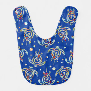 Shamanic Sea Turtles Pattern + your backgr. color Bib