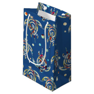 Shamanic Sea Turtles Pattern + your backgr. color Small Gift Bag