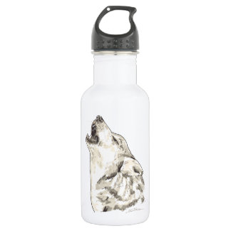 Shamanic Spirit of Wolf Stainless Steel Water Bottle
