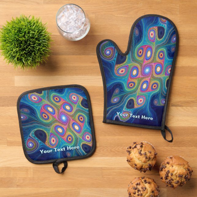Shaman's Sky Oven Mitt & Pot Holder Set (Top Down)