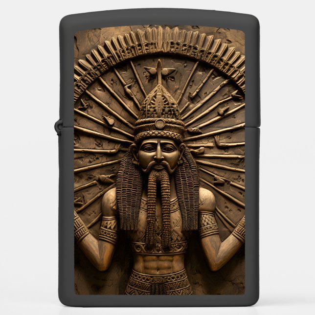 Shamash Sun God - Windproof Zippo Lighter (Front)