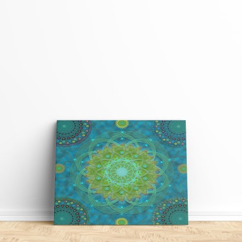 Shambala Tantric Nymphaea mandala art Canvas Print