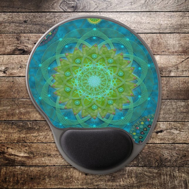 Shambala Tantric Nymphaea mandala art Gel Mouse Pad (Creator Uploaded)