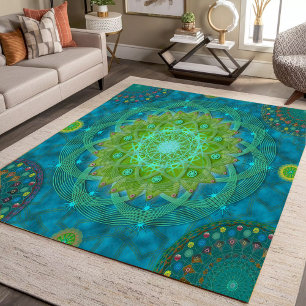 Shambala Tantric Nymphaea mandala art Rug