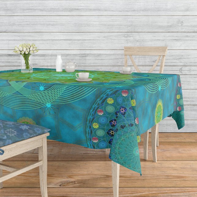 Shambala Tantric Nymphaea mandala art Tablecloth (Creator Uploaded)